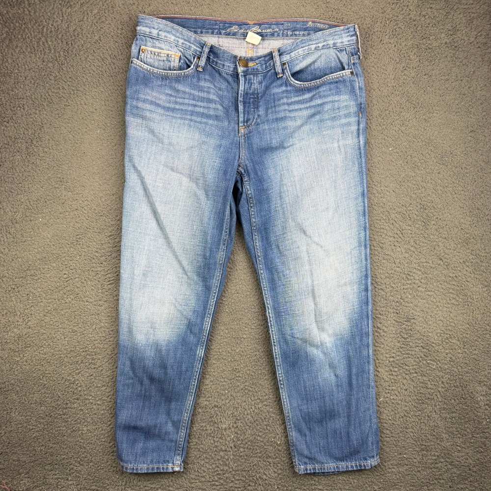 Eddie Bauer Womens Size 10 Medium Wash Boyfriend Fit Button Fly Denim Jeans
